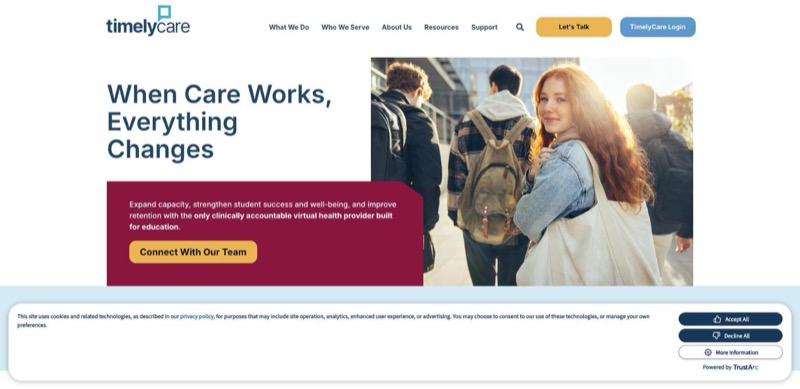 TimelyCare homepage