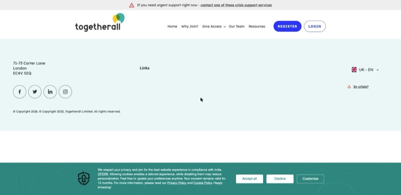 Togetherall homepage